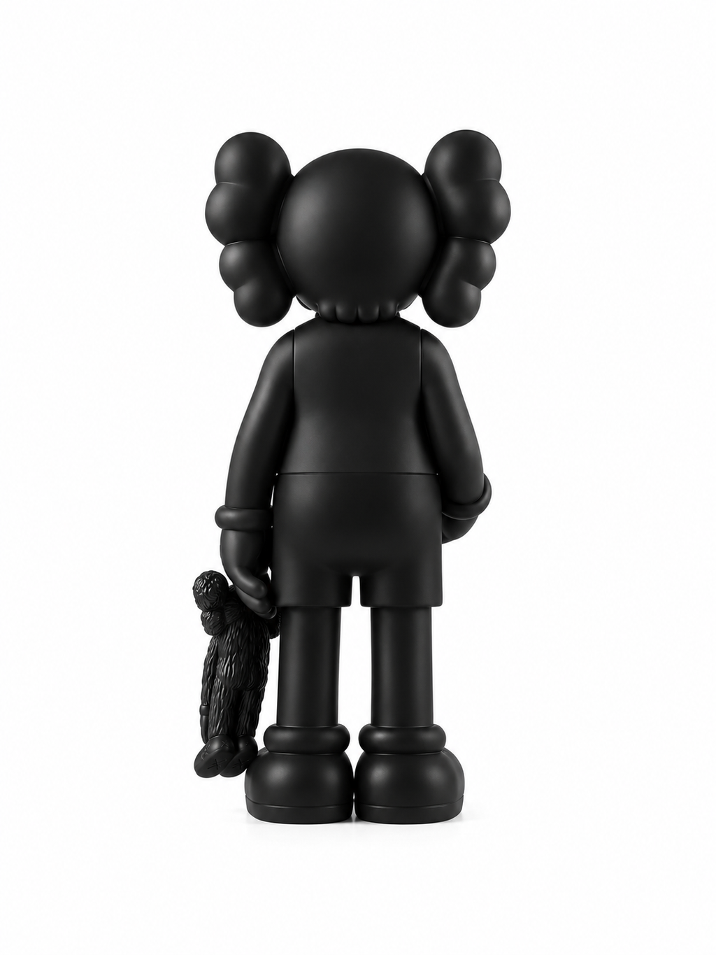 Figurine design de style KAWS avec doudou noir – 30 cm