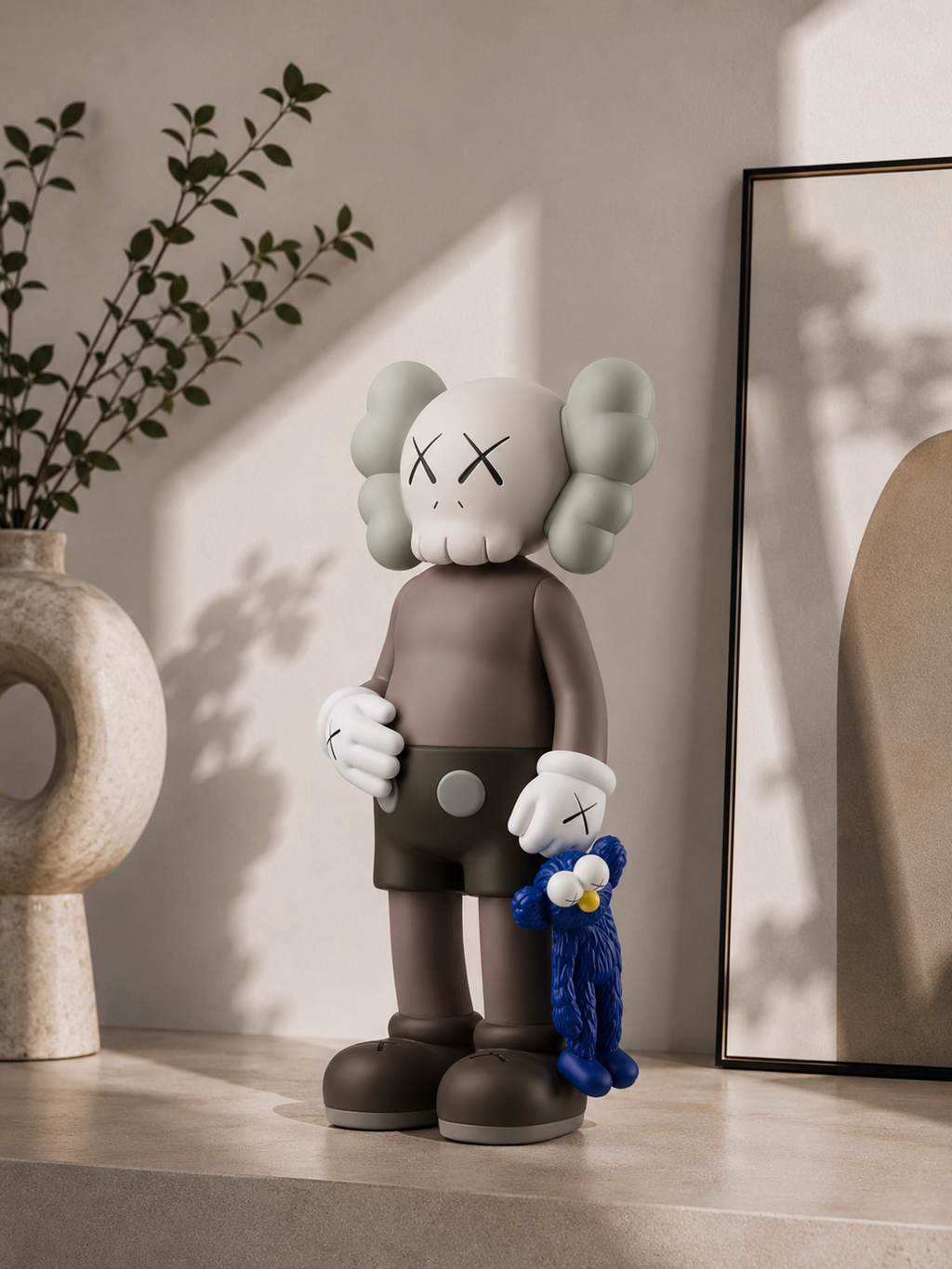 Figurine Design KAWS Style with Blue Plush – 30 cm