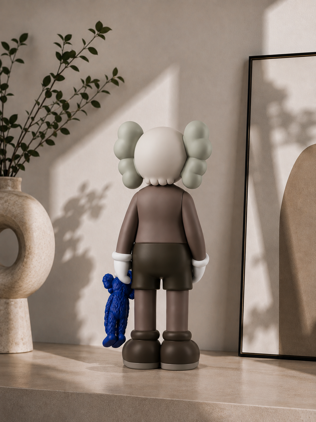 Figurine Design KAWS Style with Blue Plush – 30 cm